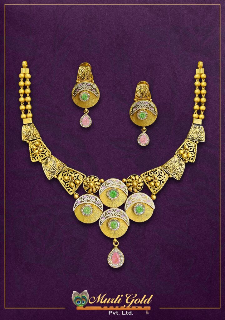Royal Gajraj Nakshi Bridal set with earrings