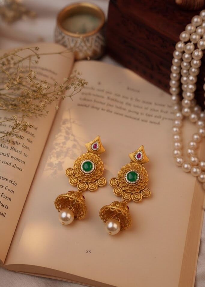 earrings on a book